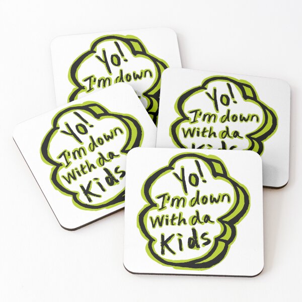 Item preview, YO!  I'm down with da Kids – Funny Green Typographic Slogan Design designed and sold by Fabulosa Designs.