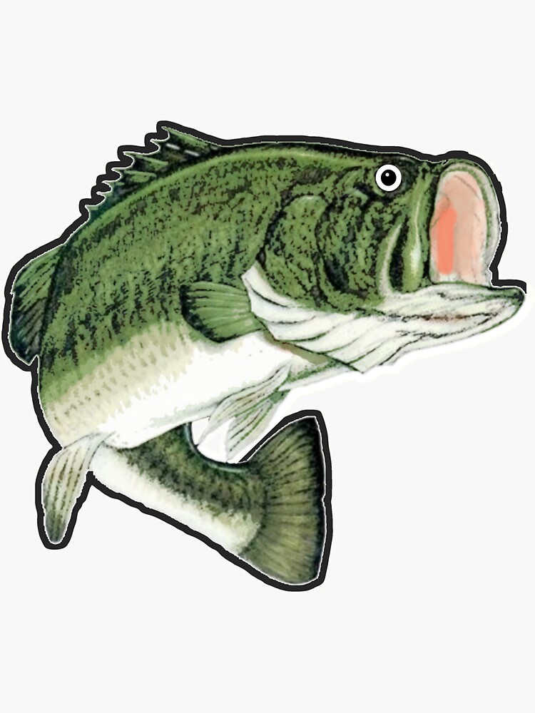 Big Mouth Bass Sticker for Sale by BankrobberGus