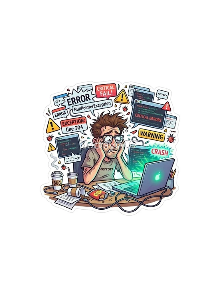 Thumbnail 4 of 4, Samsung Galaxy Phone Case, Funny Programmer Debugging Life – NullPointerException Error Coding Humor Sticker designed and sold by Noctavia07.