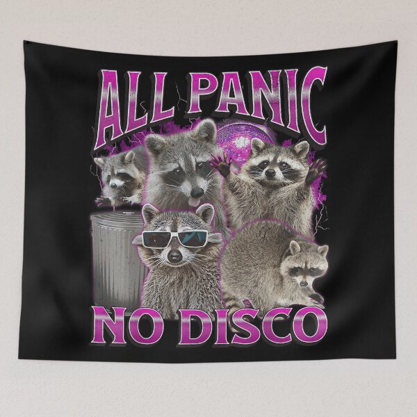 Item preview, All Panic No Disco Funny Raccoon Meme Bootleg Graphic 90s designed and sold by PaulTSchafer.