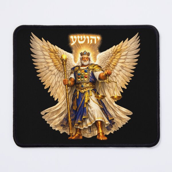 Item preview, Jesus Yehōshua & Michael the Archangel – Divine Warrior Angel Art | Sacred Hebrew Angel Wings Artwork designed and sold by Emoji Emblems.