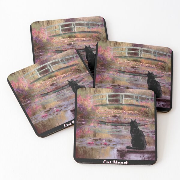 Item preview, Cat Monet – Funny Cat Water Lilies Impressionist Art designed and sold by Wild Pixel Studio.