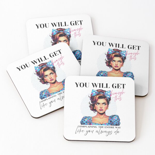 Item preview, Sarcastic Retro Woman Sticker – You Will Get Through This Complaining The Entire Way designed and sold by KymeraStudio25.