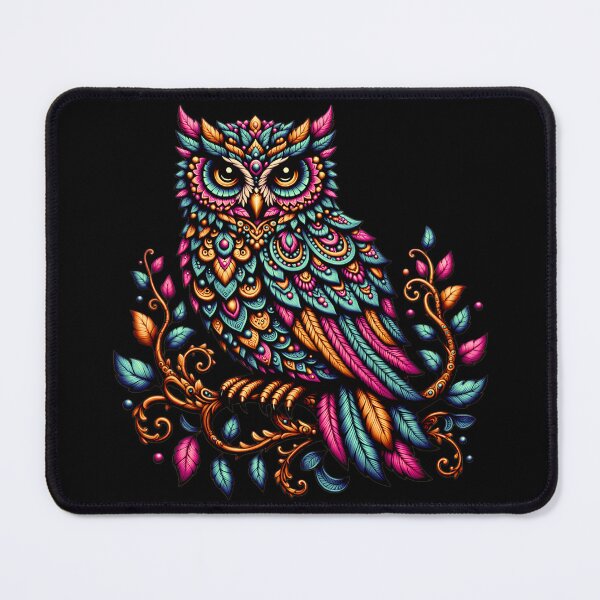 Item preview, Colorful Mandala Owl – Boho Ornamental Owl Art, Vibrant Folk Bird Illustration designed and sold by ArcticFoxStudio.