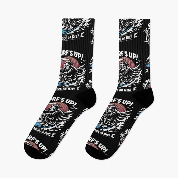 Item preview, Surf’s Up Ride or Die Grim Reaper Surfing designed and sold by CamaleonDesigns.