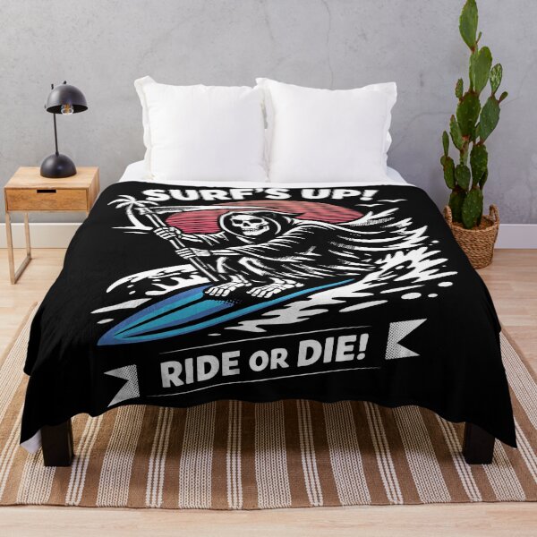 Item preview, Surf’s Up Ride or Die Grim Reaper Surfing designed and sold by CamaleonDesigns.