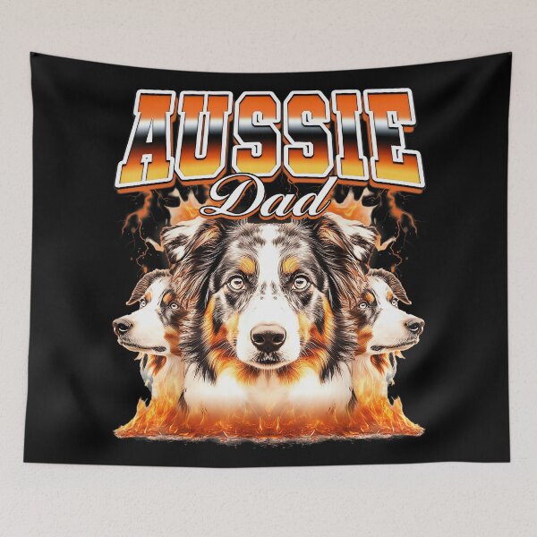 Item preview, Aussie Dad Australian Shepherd Dog Father's Day 90s Bootleg designed and sold by PaulTSchafer.