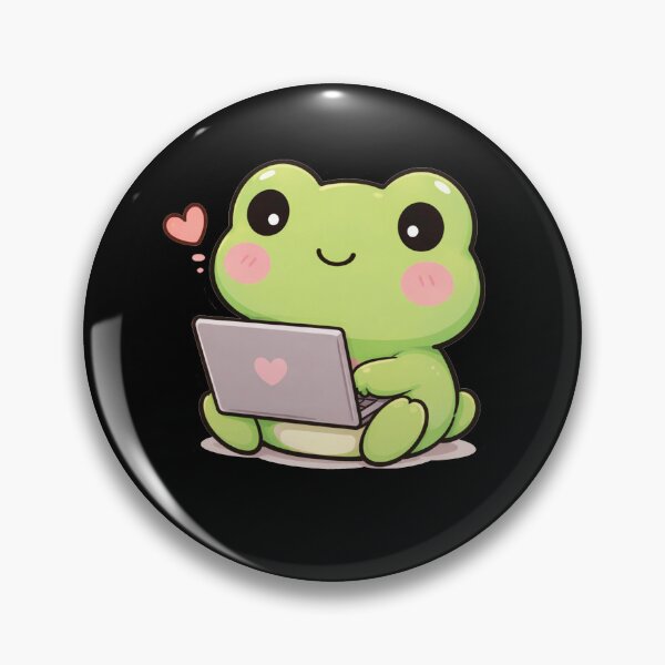 Item preview, Cute working laptop frog designed and sold by franky-and-art.