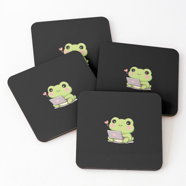 Item preview, Cute working laptop frog designed and sold by franky-and-art.