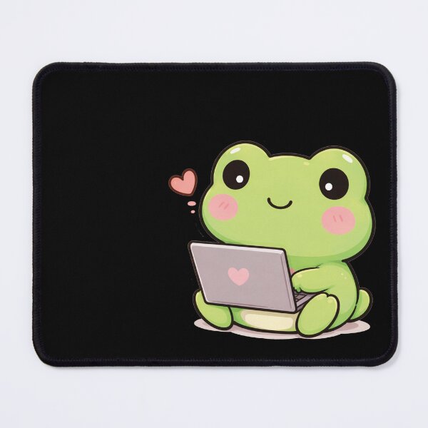 Item preview, Cute working laptop frog designed and sold by franky-and-art.