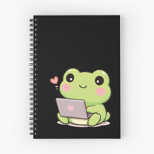 Item preview, Cute working laptop frog designed and sold by franky-and-art.