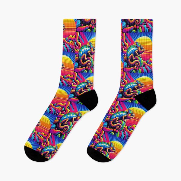 Item preview, neon  Chameleon – Vibrant Sunset Emblem Design designed and sold by Dogandesighn.