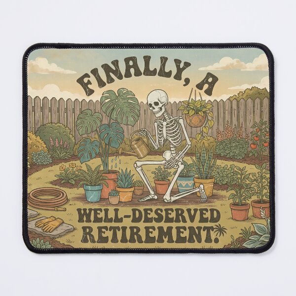 Item preview, Finally A Well-Deserved Retirement Working To Death Skeleton Funny Sarcastic designed and sold by DraftAndDoneArt.