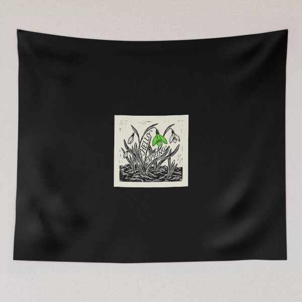 Item preview, Snowdrops Hello Spring Elegant Linocut Botanical designed and sold by ryanguas.