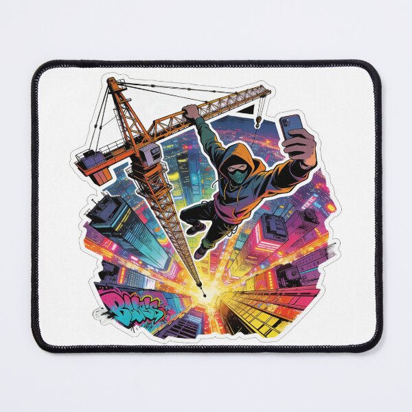 Item preview, Urban Skywalker – Extreme Selfie at the City Top | Street Art Pop Art Manga designed and sold by PLUSHIWORLDtm.