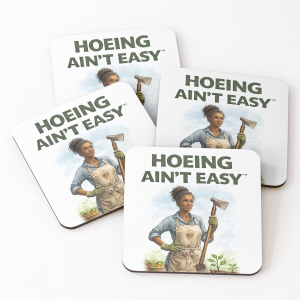 Item preview, Hoeing Ain’t Easy Black Gardener Design designed and sold by HoeingAintEasy.