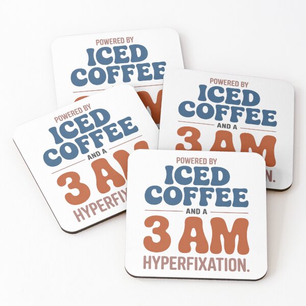 Item preview, Groovy Iced Coffee Hyperfocus - Funny Neurospicy Typography designed and sold by wyrddifferent.