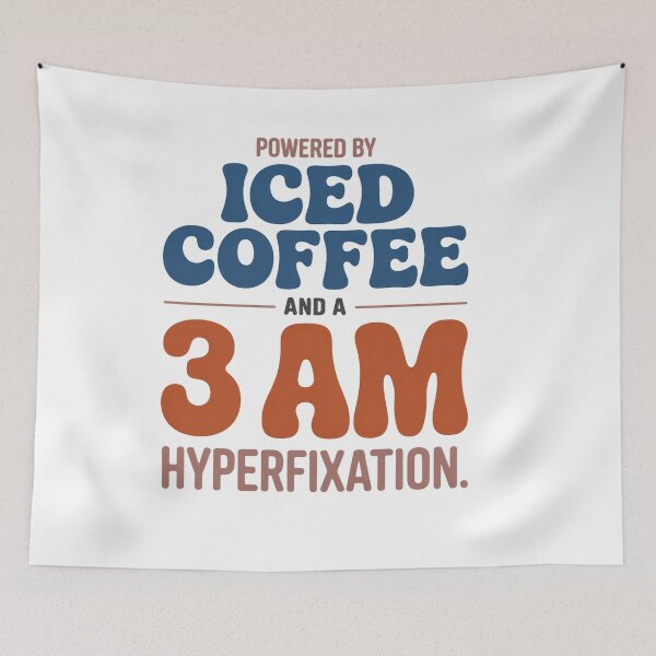 Item preview, Groovy Iced Coffee Hyperfocus - Funny Neurospicy Typography designed and sold by wyrddifferent.