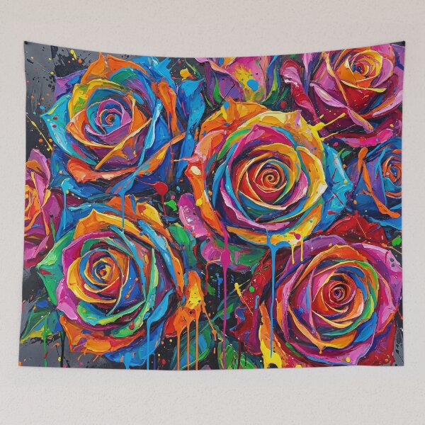 Item preview, Abstract Colorful Rose Bouquet – Vibrant Floral Painting designed and sold by Printpix.