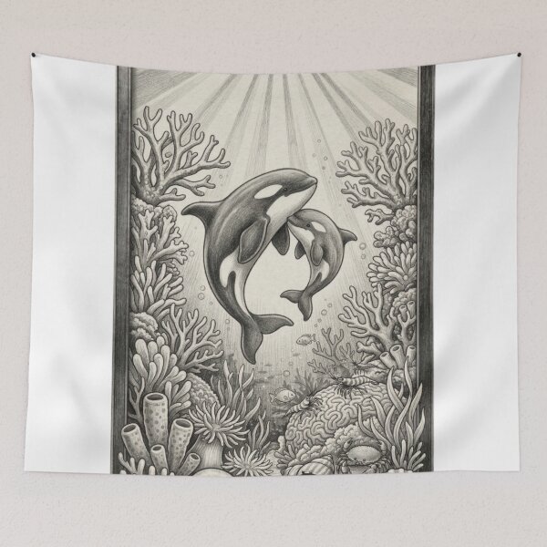 Item preview, Whale raising a calf designed and sold by PP&RAINBOW SHOP.