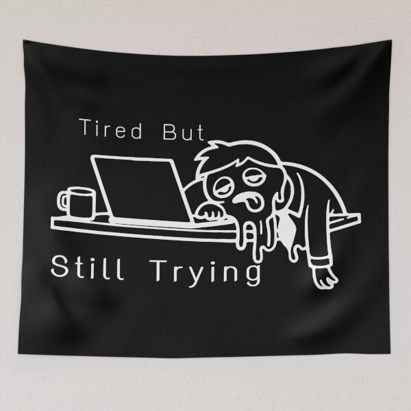 Item preview, Tired But Still Trying Office Worker T-Shirt - Funny Burnout Employee Melting Like Ice Cream Cartoon, Relatable Work Life Meme Graphic Tee designed and sold by ArtZone1987.