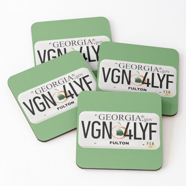 Item preview, Vegan For Life Georgia License Plate designed and sold by coodoosandco.
