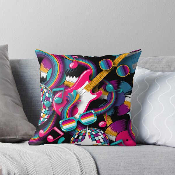 Item preview, Retro Disco Guitar Neon Pattern – 80s Music Party Aesthetic designed and sold by Sveta Aho.