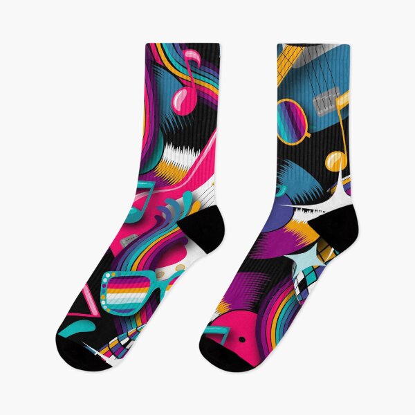 Item preview, Retro Disco Guitar Neon Pattern – 80s Music Party Aesthetic designed and sold by Sveta Aho.