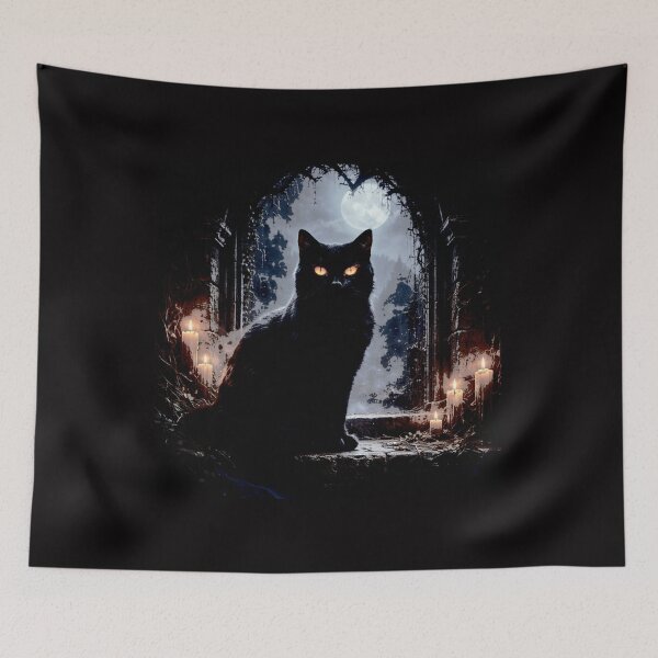 Item preview, Moonlit Gothic Cat with Enchanted Eyes designed and sold by Helios Be. Lavsh.