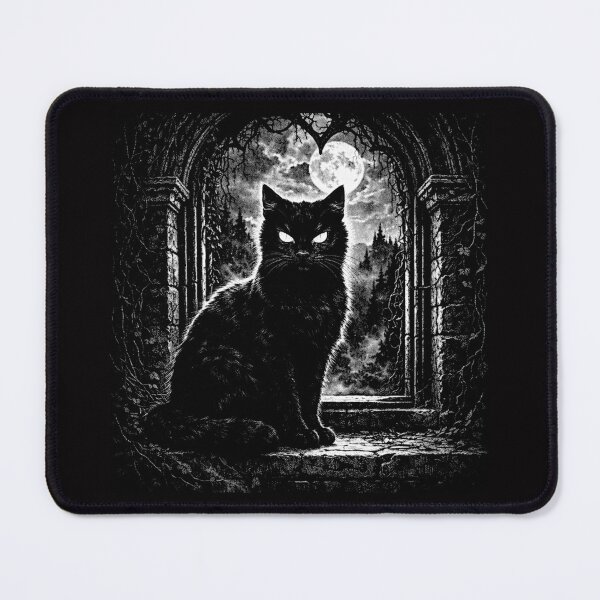 Item preview, Moonlit Gothic Cat with Enchanted Eyes #1 designed and sold by Helios Be. Lavsh.
