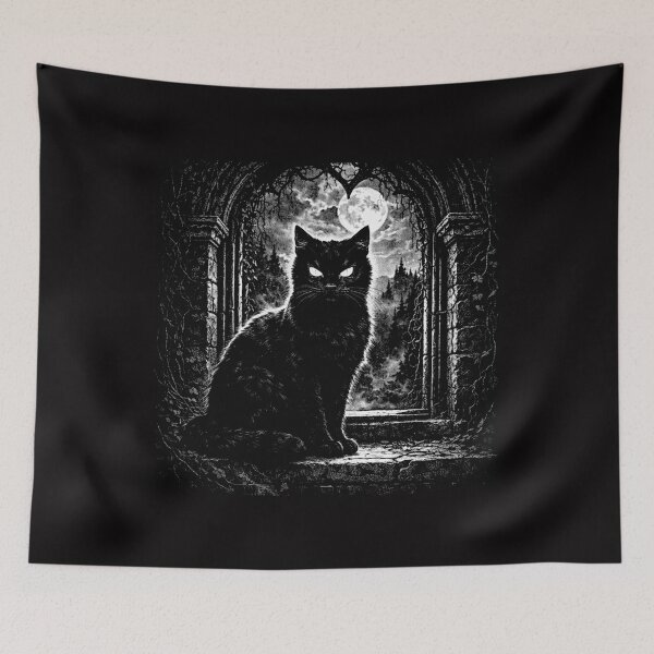 Item preview, Moonlit Gothic Cat with Enchanted Eyes #1 designed and sold by Helios Be. Lavsh.