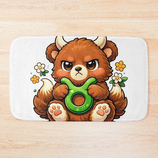 Item preview, Cute Taurus Zodiac Chibi Sticker — Kawaii Grumpy Bear Astrology Art designed and sold by MarchyStudio.