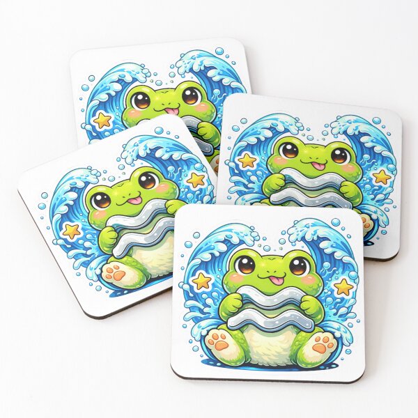 Item preview, Cute Aquarius Zodiac Chibi Sticker — Kawaii Frog Water Bearer Astrology Art designed and sold by MarchyStudio.