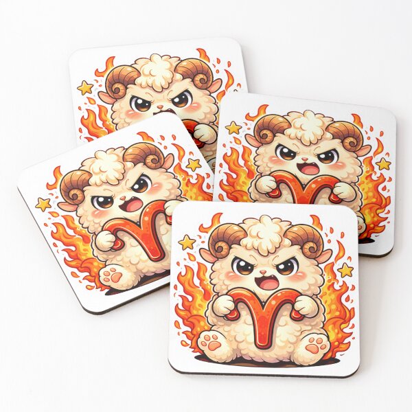Item preview, Cute Aries Zodiac Chibi Sticker — Kawaii Angry Ram Fire Astrology Art designed and sold by MarchyStudio.