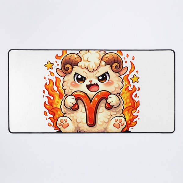Item preview, Cute Aries Zodiac Chibi Sticker — Kawaii Angry Ram Fire Astrology Art designed and sold by MarchyStudio.