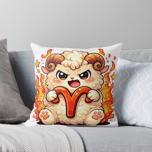 Item preview, Cute Aries Zodiac Chibi Sticker — Kawaii Angry Ram Fire Astrology Art designed and sold by MarchyStudio.