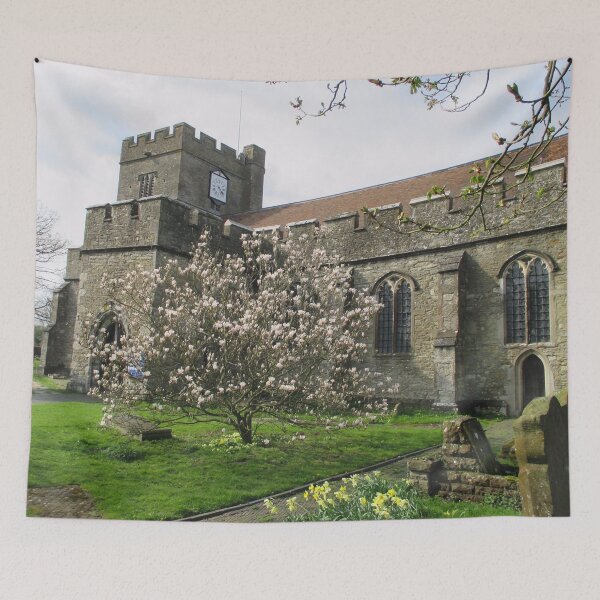 Item preview, St Peter and St Paul Church and Magnolia Tree, Headcorn I designed and sold by Katy Fryd.