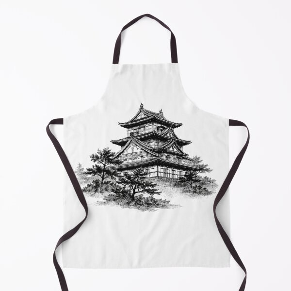 Item preview, Japanese Pagoda Ink Landscape designed and sold by RØNI AI.
