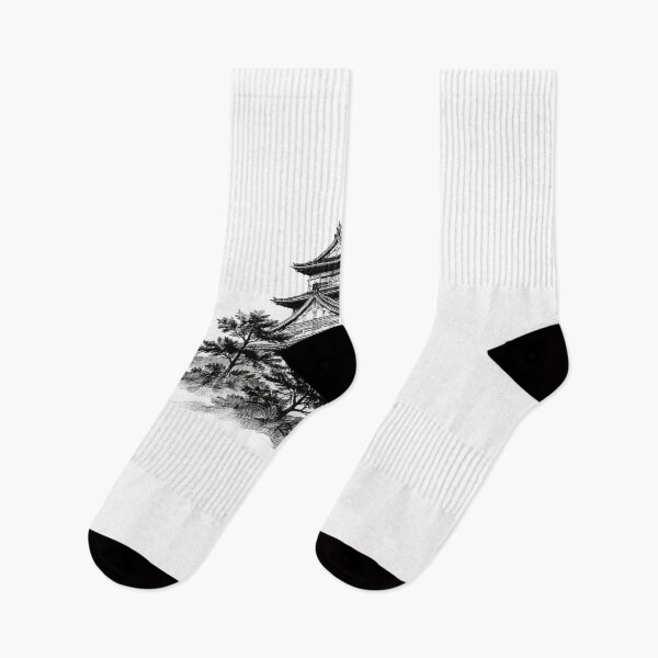 Item preview, Japanese Pagoda Ink Landscape designed and sold by RØNI AI.