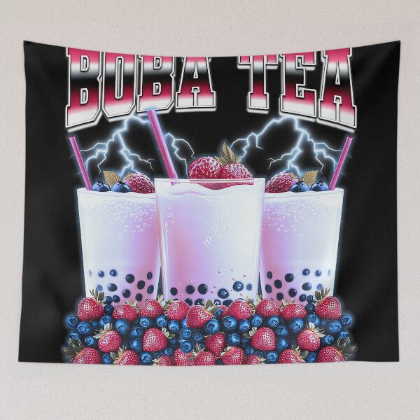 Item preview, Boba Tea Bubble Tea Milk Tea Blueberry 90s Bootleg Style Premium Tri-Blend designed and sold by PaulTSchafer.