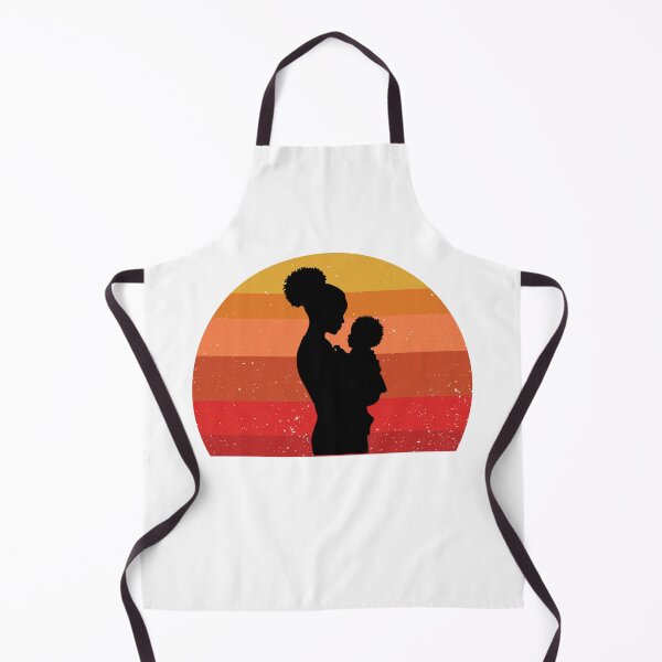 Item preview, Black mom holding a baby retro sunset design designed and sold by GiraffeandStuff.