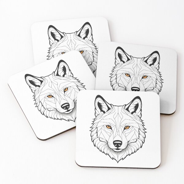 Item preview, Minimalist Wolf Line Art – Modern Symmetrical Animal Design - 1 designed and sold by RELAX STATION.