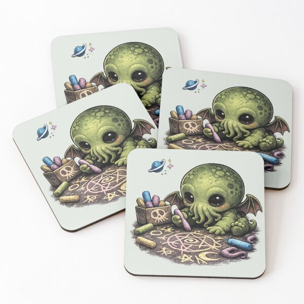 Item preview, Baby Cthulhu Drawing with Chalk – Dark Cute Lovecraftian Monster designed and sold by Creep-elina.