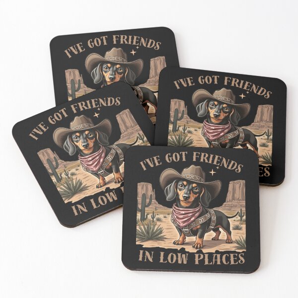 Item preview, I've Got Friends in Low Places, Funny Dachshund Cowboy Doxie, Western Wiener Dog, Retro Corgi Dad designed and sold by NewaveBoutique.