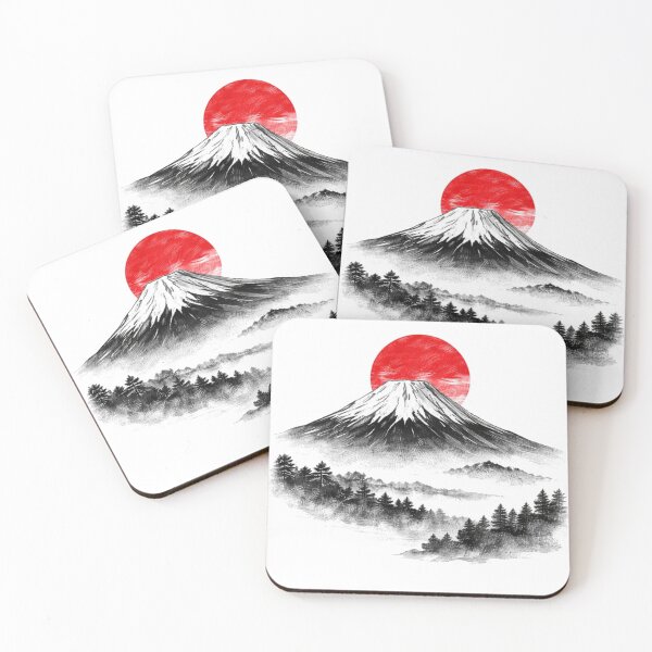 Item preview, Mount Fuji Red Sun Landscape designed and sold by RØNI AI.