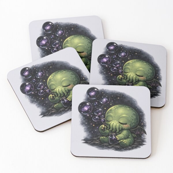 Item preview, Baby Cthulhu playing with cosmic bubbles designed and sold by Creep-elina.