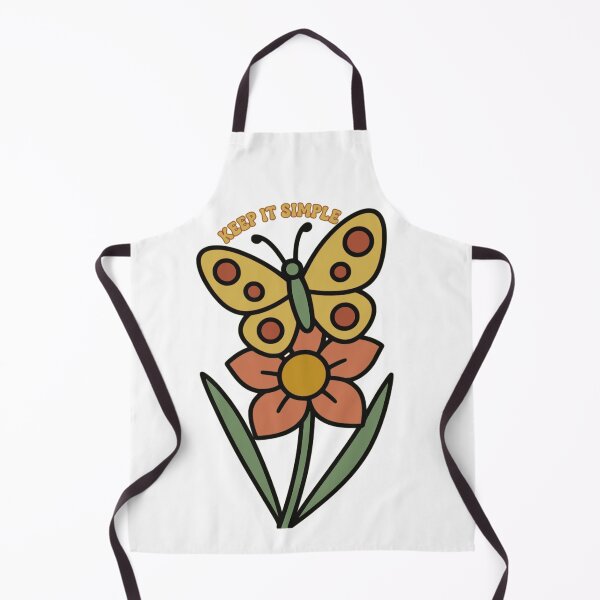 Item preview, Keep it Simple - Retro Vintage Butterfly & Flower Art designed and sold by The Bold Line Studio.