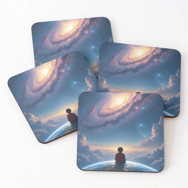 Item preview, Dreaming Beyond Earth – Child Looking at the Galaxy | Surreal Space Art” designed and sold by SoulGraphixx.