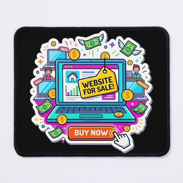Item preview, Website For Sale - Laptop Marketplace Buy Button Sticker Design designed and sold by WowDezign.