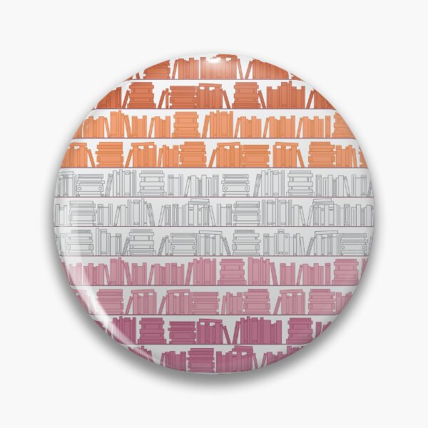 Item preview, Subtle Lesbian Pride Flag Orange White Pink Bookshelves Pattern White Background designed and sold by winterpumpkin.